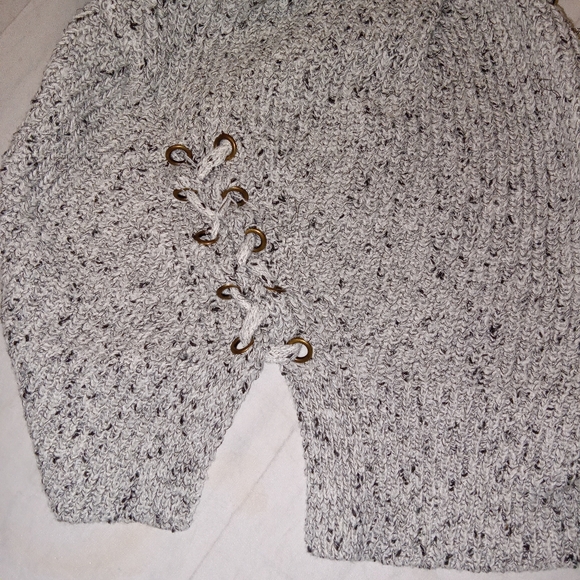 American Eagle Gray Speckled Pattern Open Cardigan Sweater Large - Picture 8 of 10